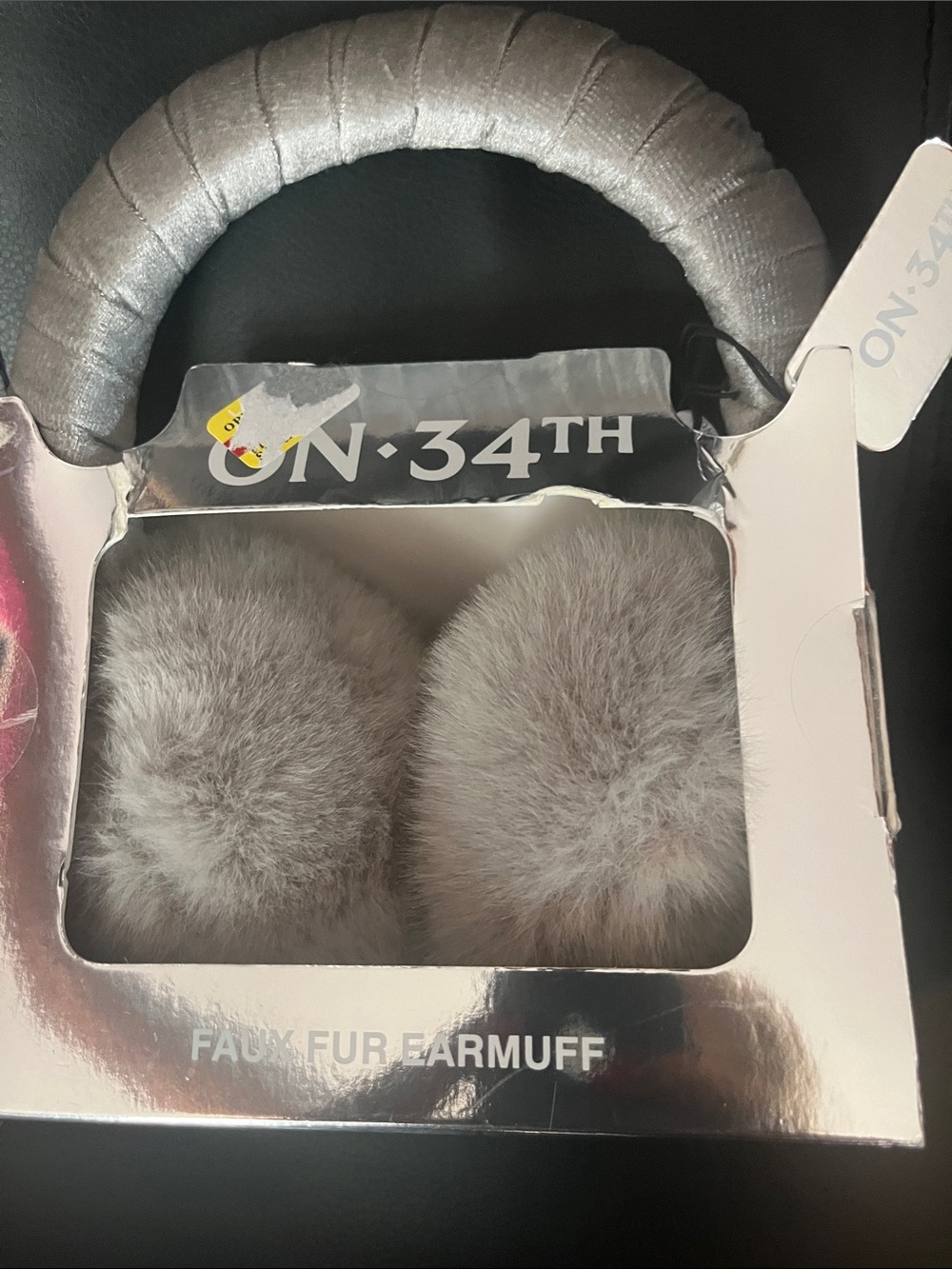 ON-34TH Faux Fur Earmuffs in Light Gray